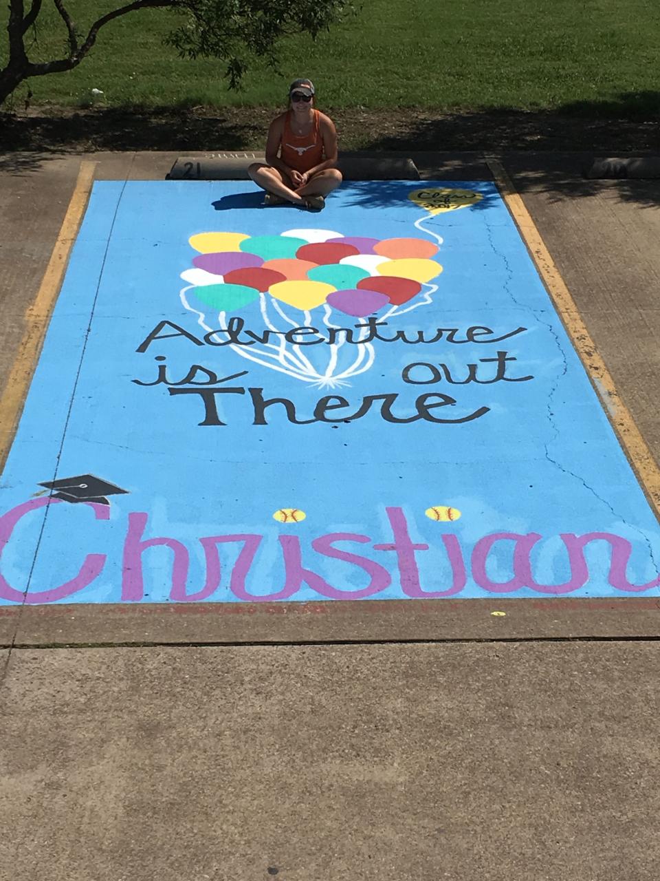 Senior Parking Spot! Class of 2017 | Parking spot painting, Parking lot painting, Sidewalk chalk art