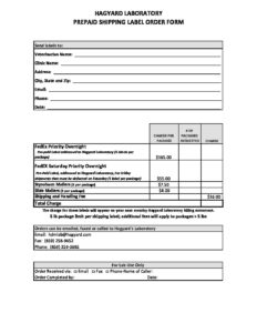 2021 HDM LAB FedEx Prepaid Shipping Label Order Form – Hagyard