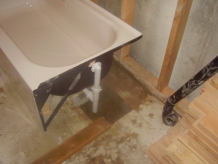 How to install a tub on a slab