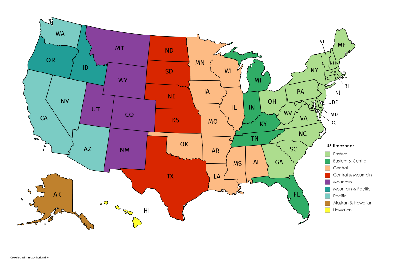 United States timezones [5400x3585] : r/MapPorn