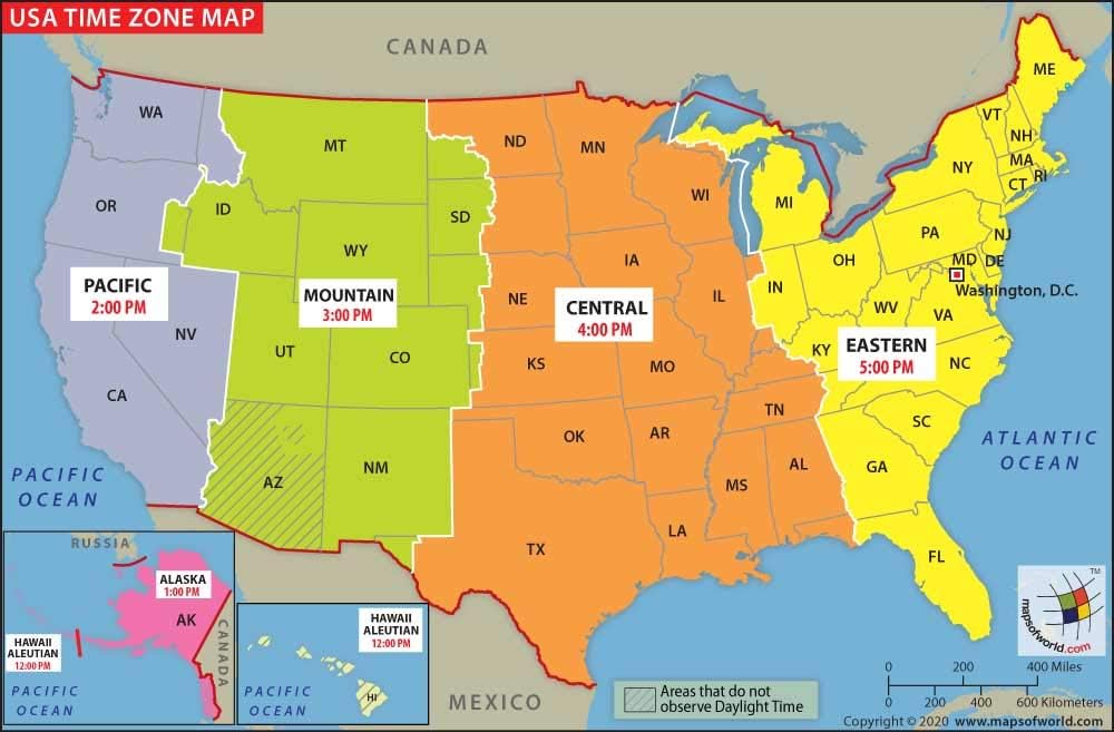 U S Time Zone Map | Best New 2020
