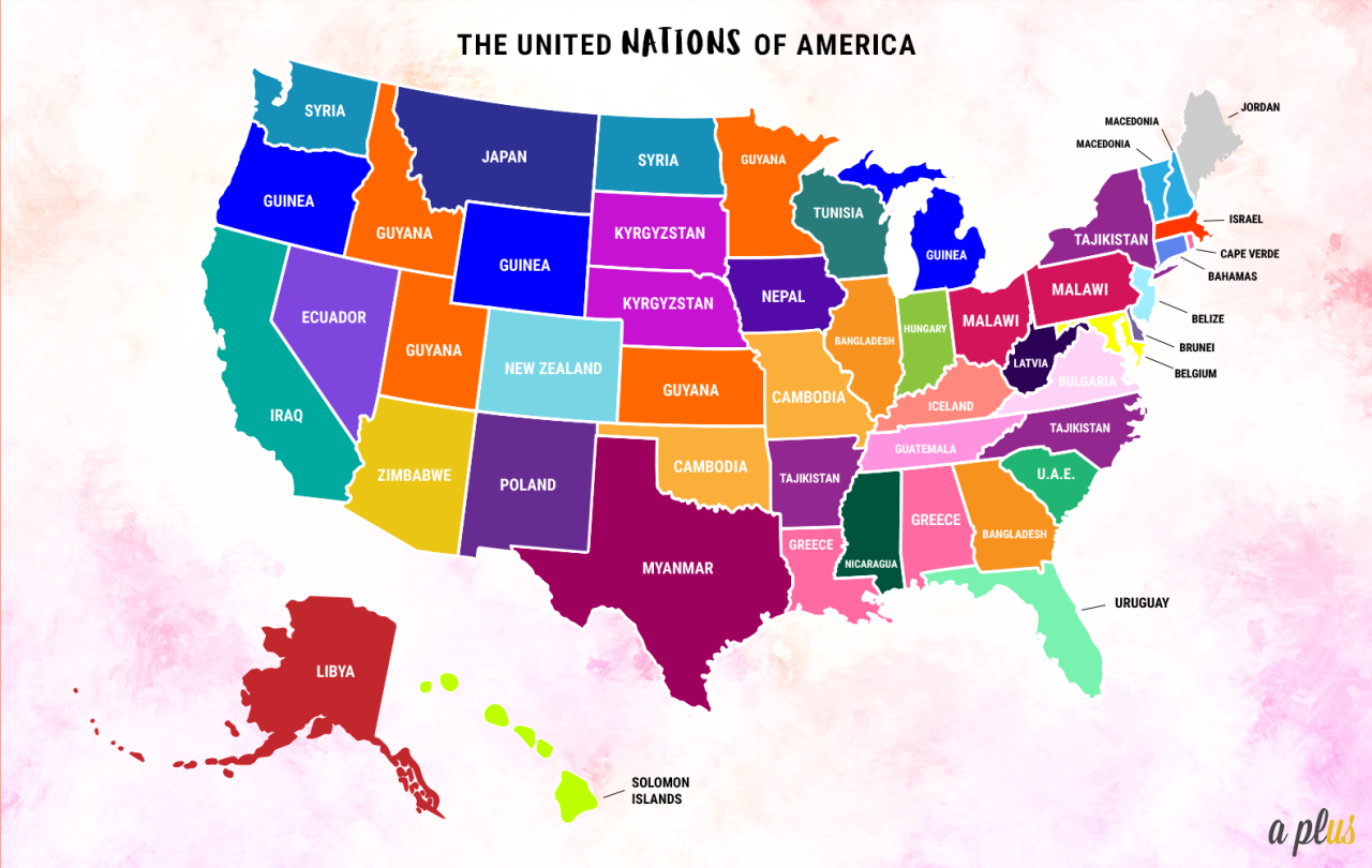 A map of the United States with countries of similar size to each of the 50 states : r/MapPorn