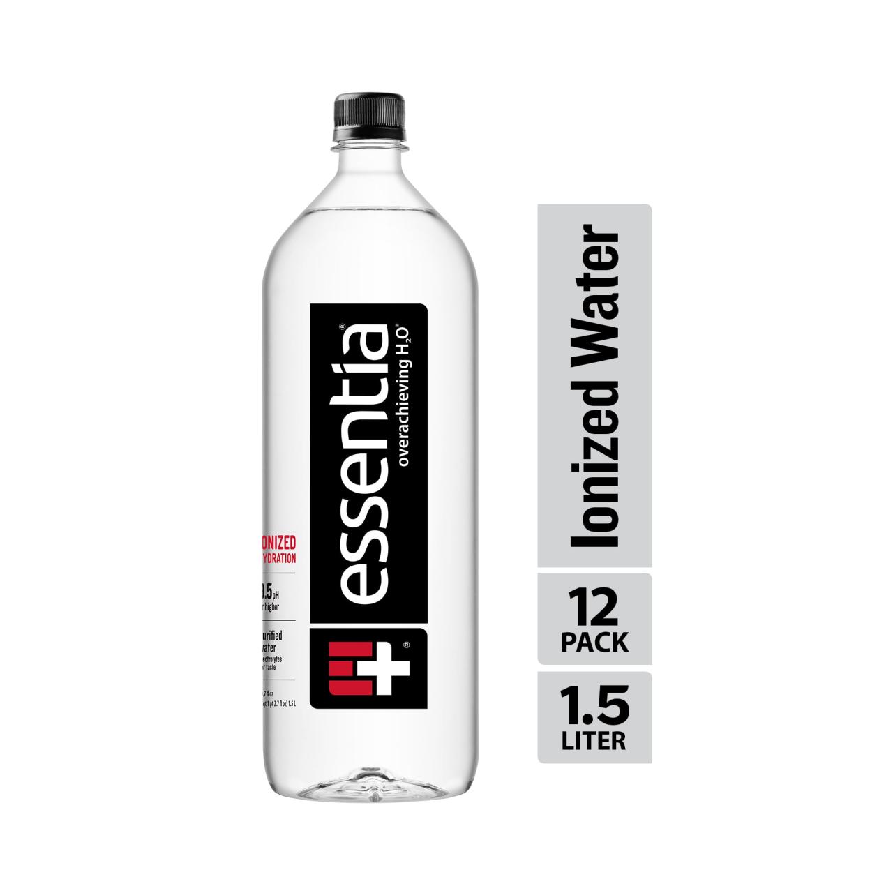 Essentia Water; 1.5-Liter Bottles; 12 Pack; Ionized and Alkaline Hydration; Mineral Infused with