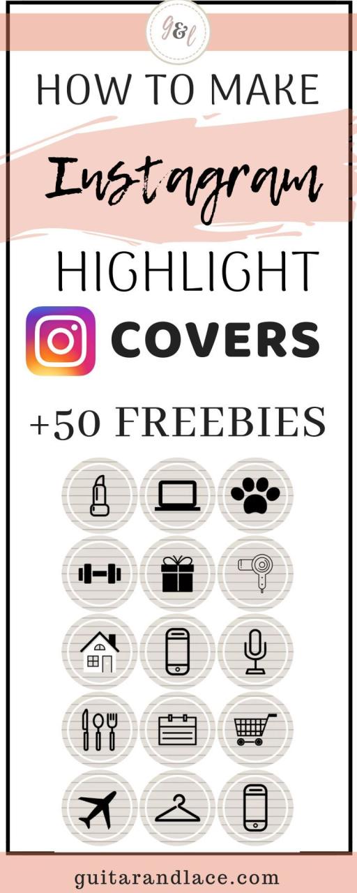 How To Make Instagram Highlight Covers. Freebies! 50+ free Instagram Highlight Cover Icons for