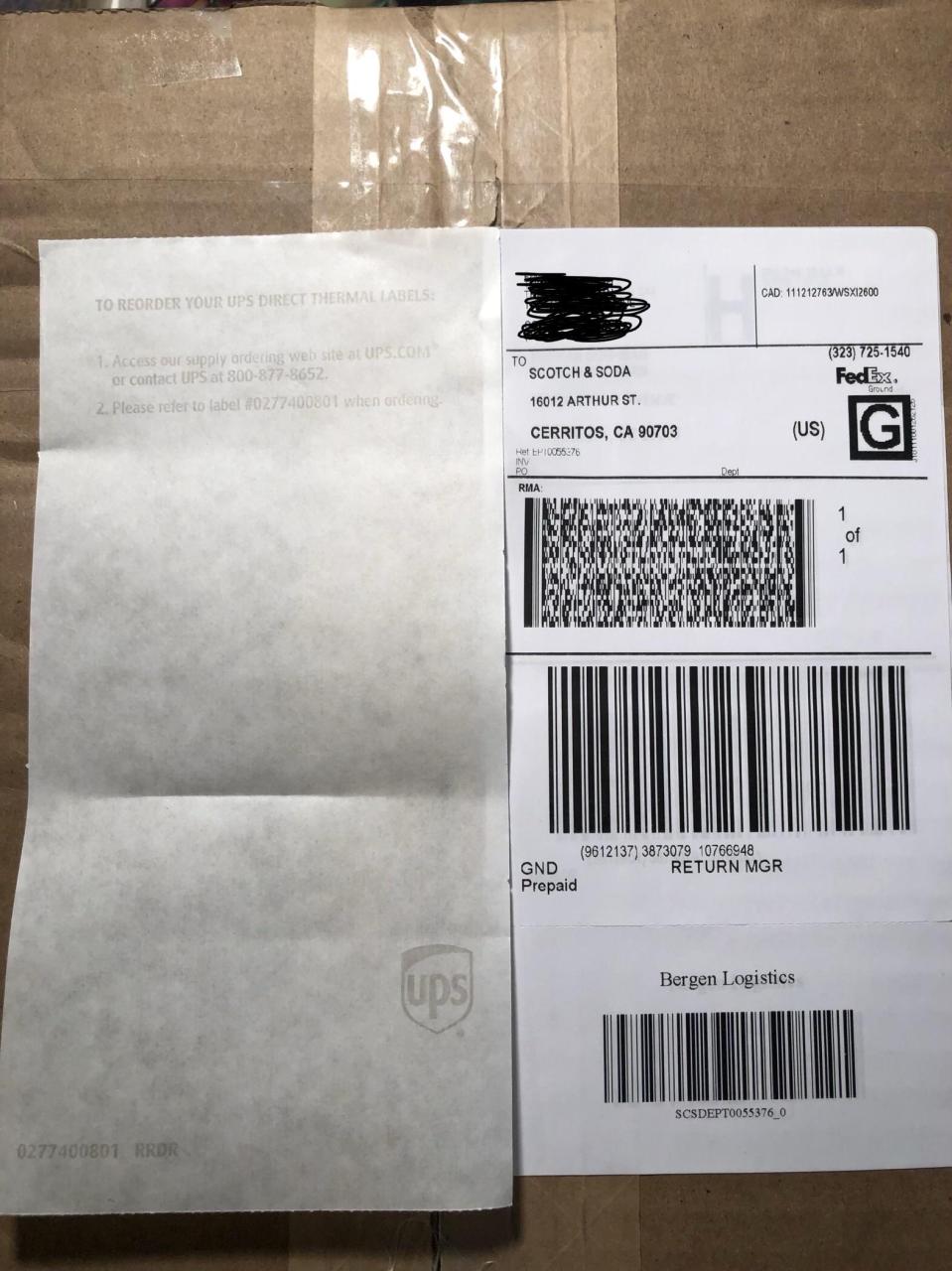 This FedEx return label was printed on UPS brand thermal labels : r/mildlyinteresting