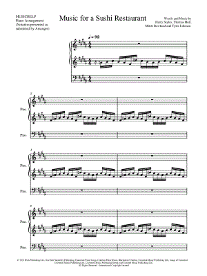 "Music for a Sushi Restaurant" Sheet Music - 6 Arrangements Available Instantly - Musicnotes