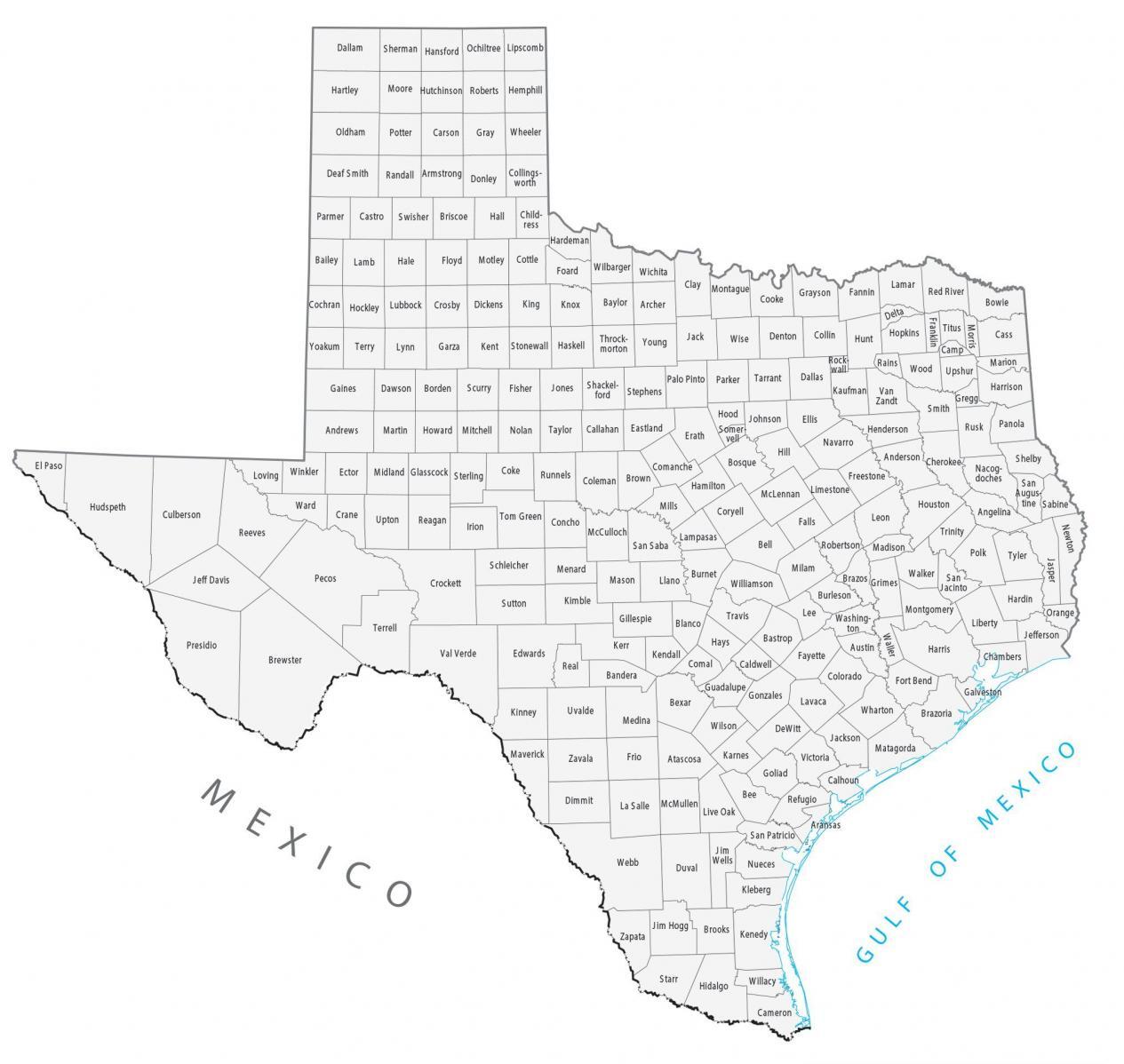 Texas County Map - GIS Geography