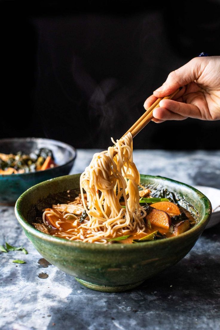 Feel Good Spicy Ramen with Sweet Potatoes and Crispy Shallots. - Half Baked Harvest | Recipe