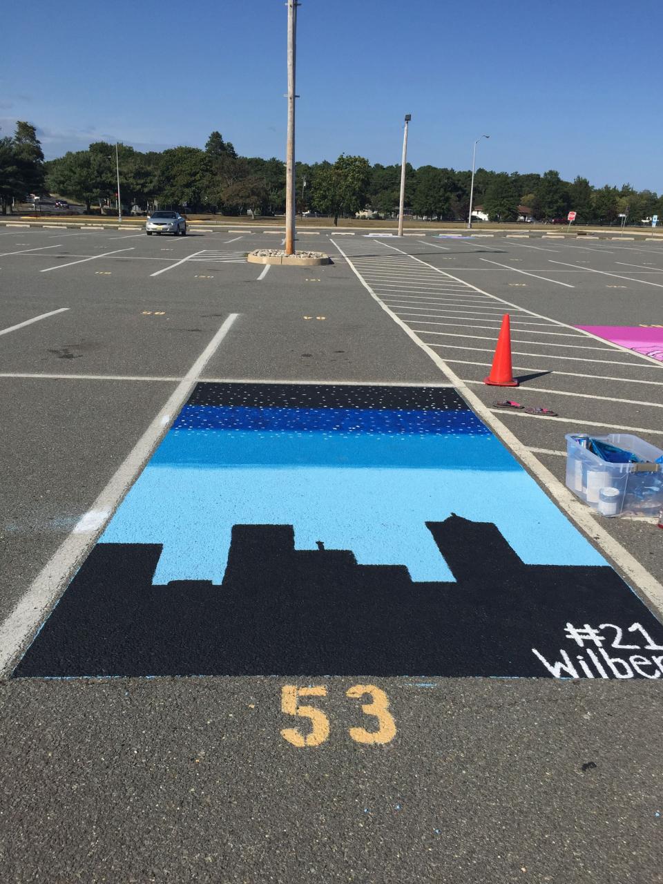 senior year painted parking spot | Parking spot painting, Parking lot painting, Parking spot