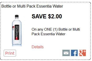  off any one Bottle or Multi Pack of Essentia Water - New Coupons and Deals - Printable