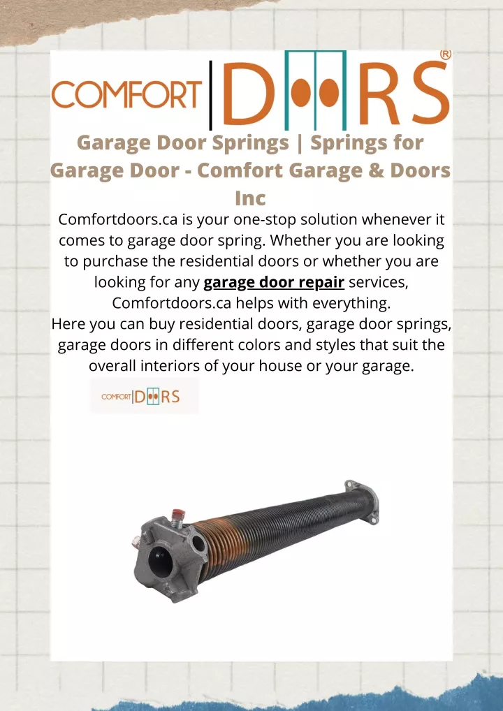 PPT - Garage Door Springs Springs for Garage Door - Comfort Garage & Doors Inc PowerPoint