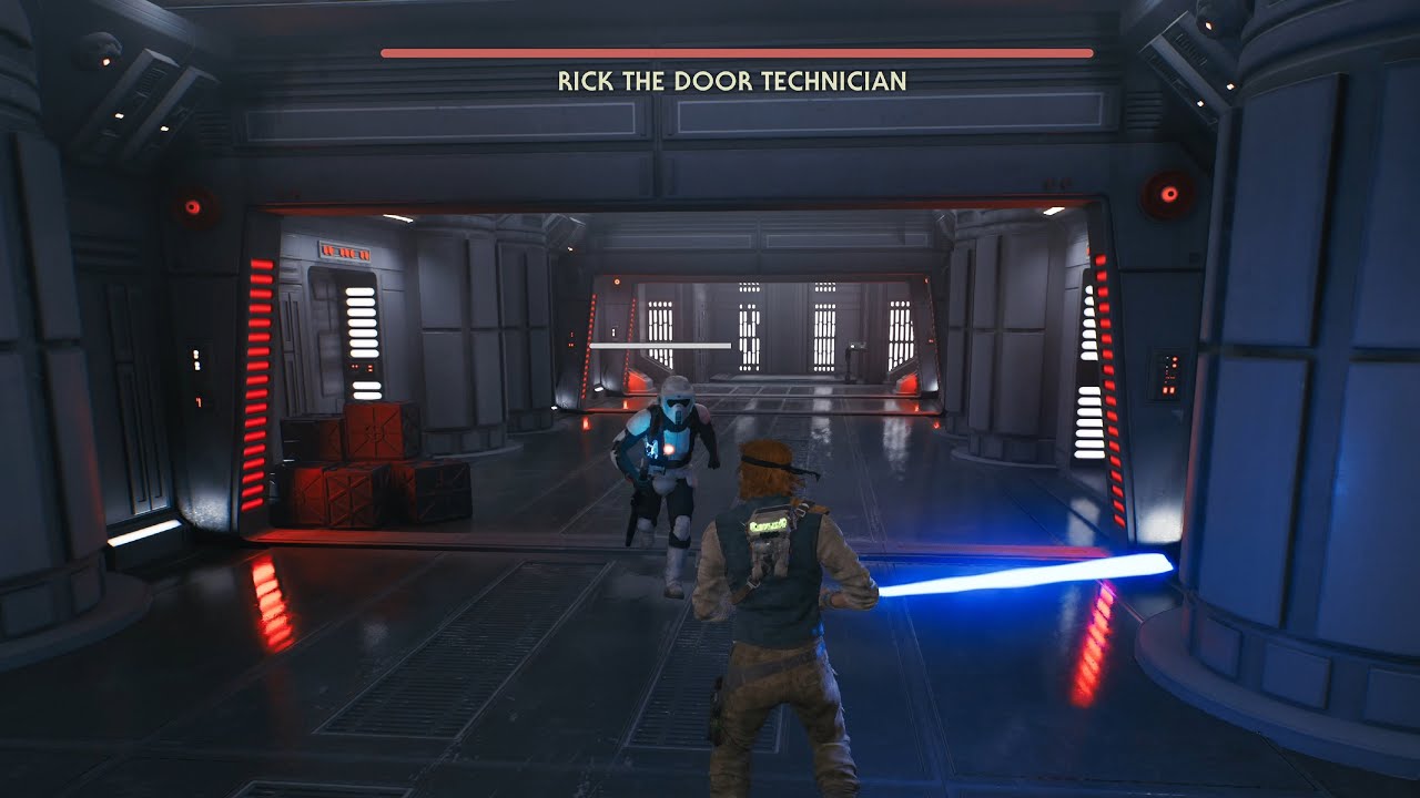 Jedi Survivor - Rick the Door Technician Boss Fight (4K) - YouTube