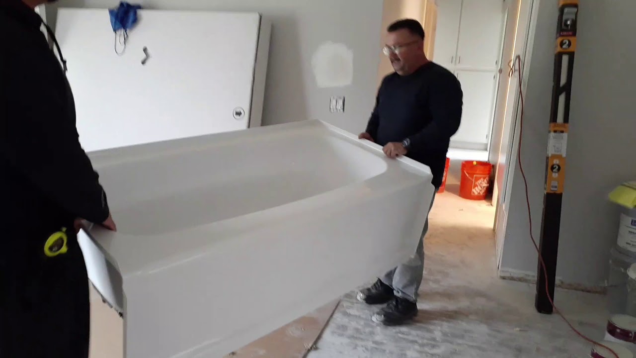 How to install new bathtub in tight spaces - YouTube