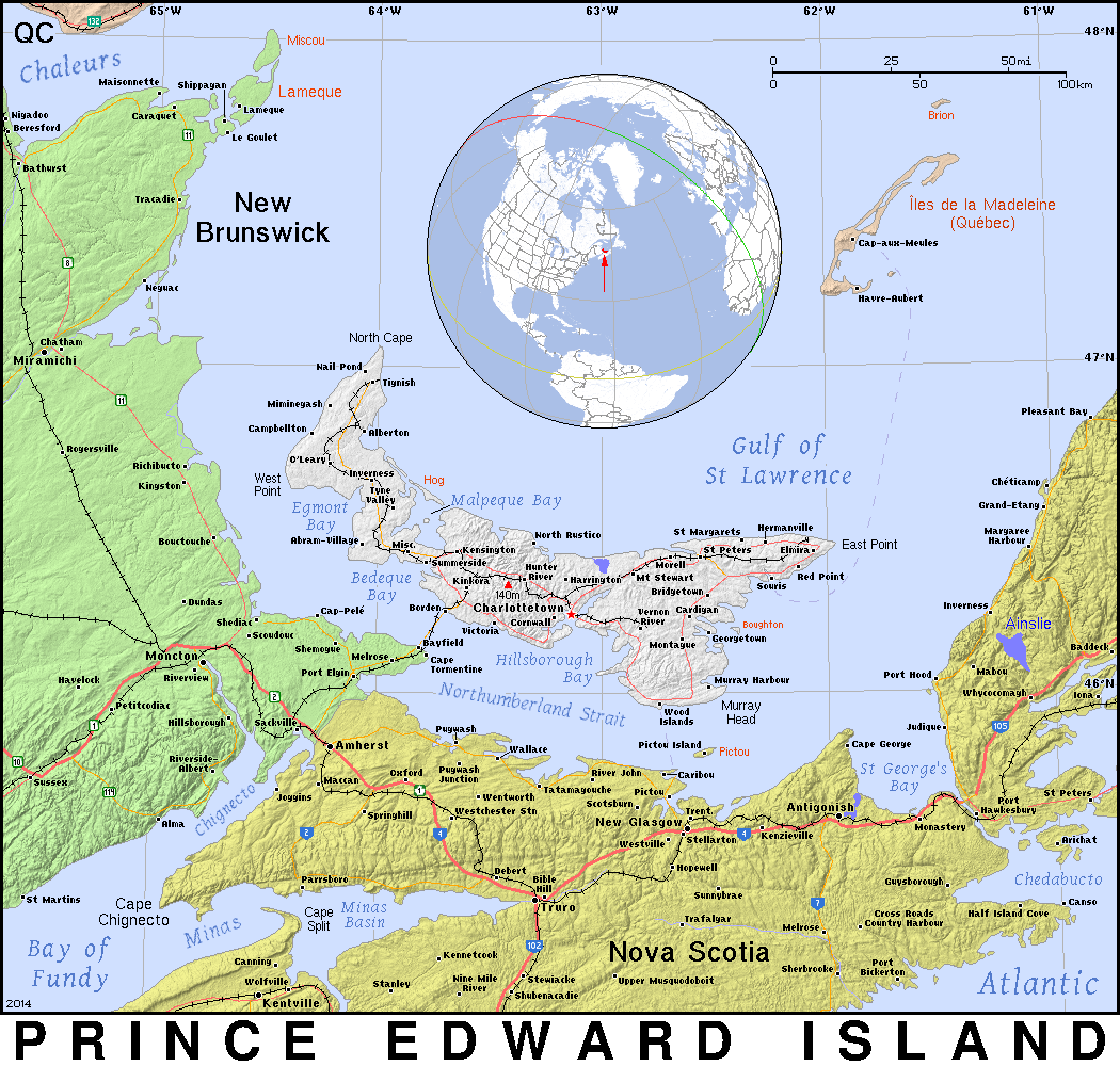 PE · Prince Edward Island · Public domain maps by PAT, the free, open source, portable atlas