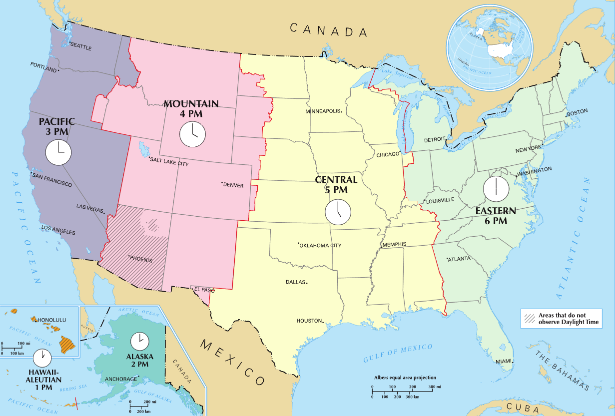 Time Zones of the USA | Vocabulary | EnglishClub