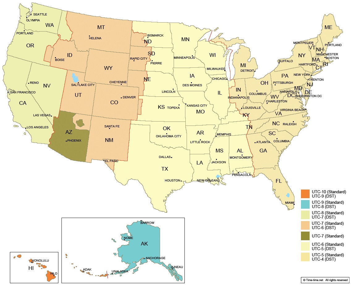 Time Zones America / 7 best maps of USA time zone images on Pinterest | Time : Also, the